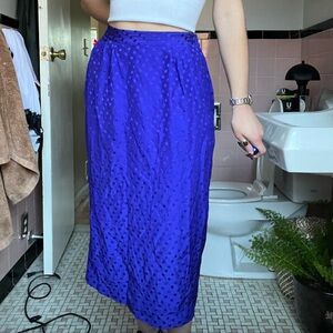 Vintage Purple Polka Dot Silk Women's Skirt